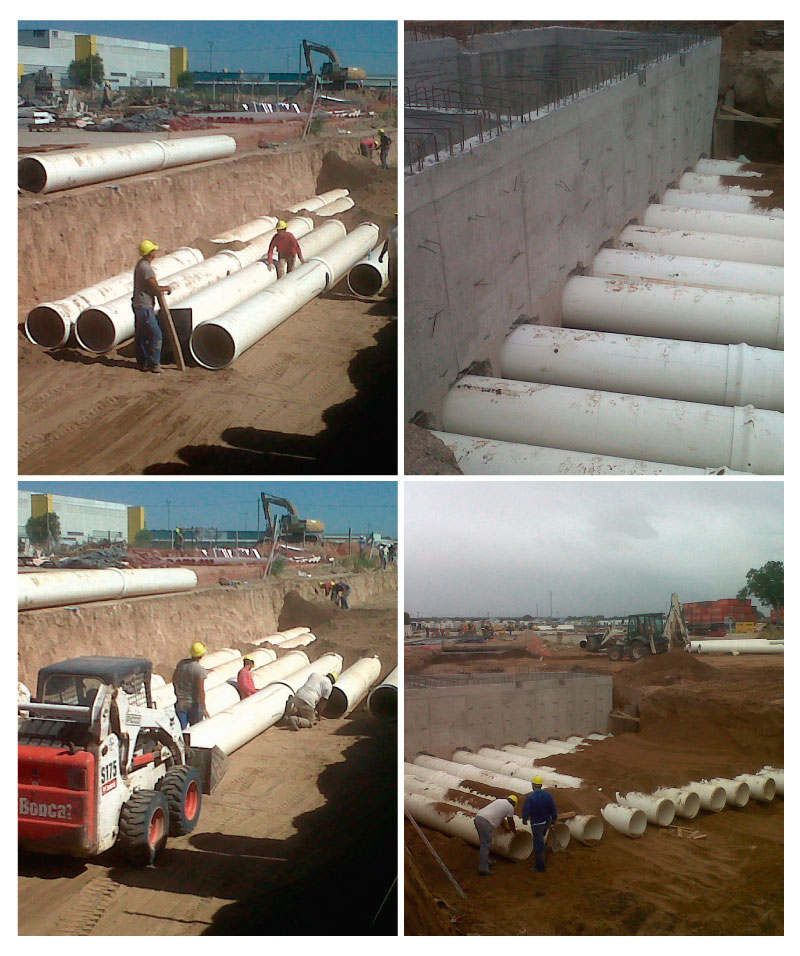 Obra Cañeros Pluviales, Cañeros Media y Baja Tensión, Cámaras H°A°